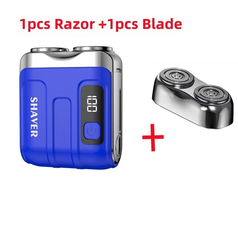 Mini Electric Smart Shaver – Dual Blade, Digital Display, Rechargeable Beard USA