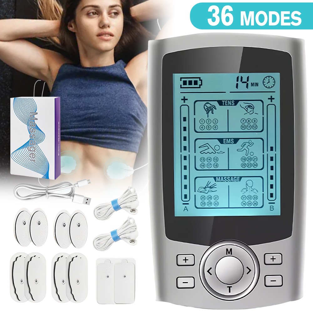 Tens Unit Muscle Stimulator Machine EMS Pulse 36 Modes Massager for Pain Relief