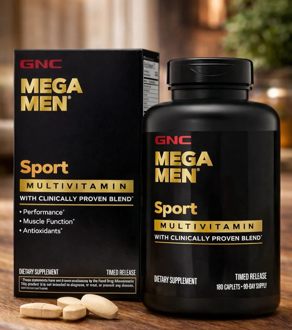 GNC Mega Men Multivitamin Caplets, Timed Release, 180 Ct, Men’s Daily Vitamins