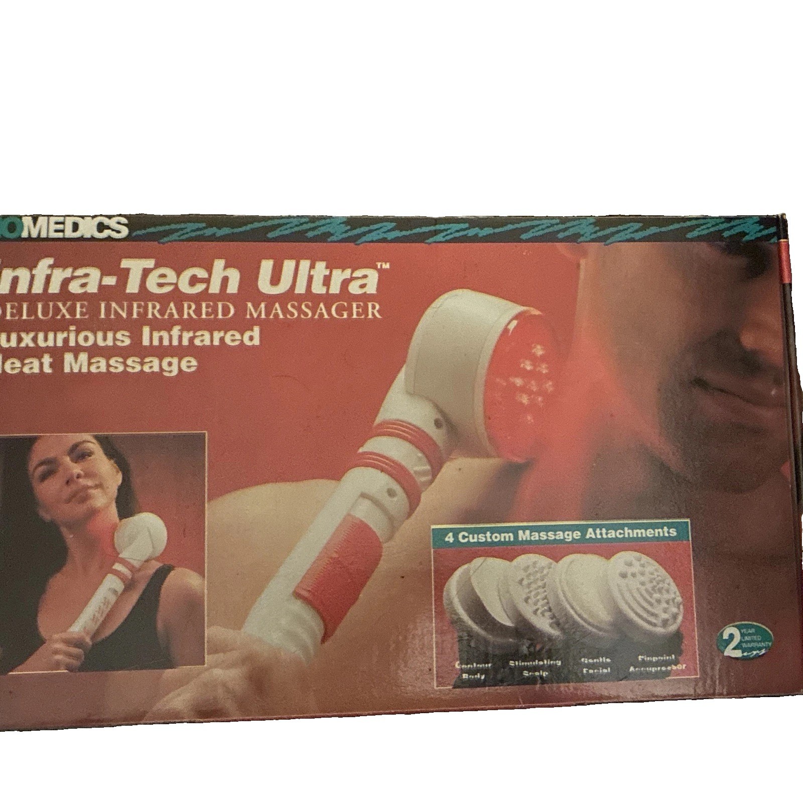 HoMedics Infra-Tech Ultra Deluxe Infrared Heated Vibrating Massage Wand QB-60