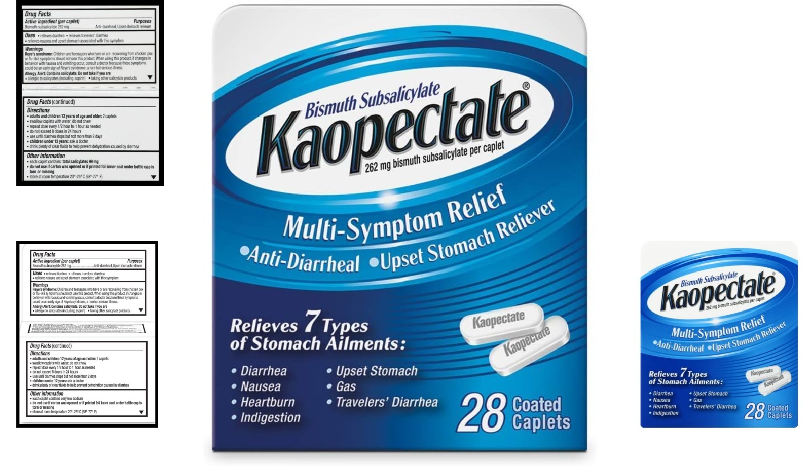 Multi-Symptom Stomach Relief Caplets – Fast-Acting, On-the-Go Comfort