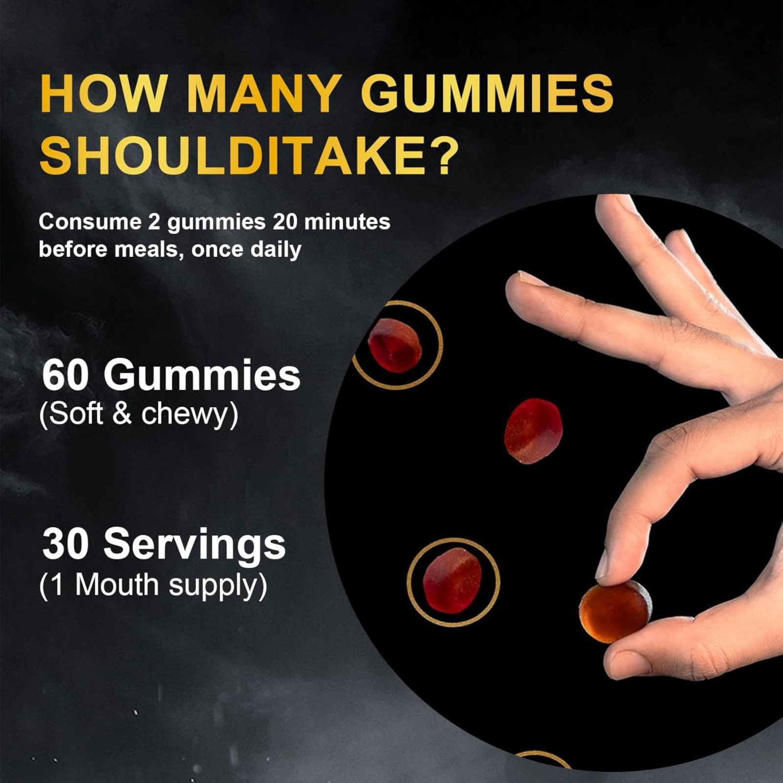 vitadrive Himalayan Shilajit Gummies for Men & Women, Gluten-Free, 60 Gummies