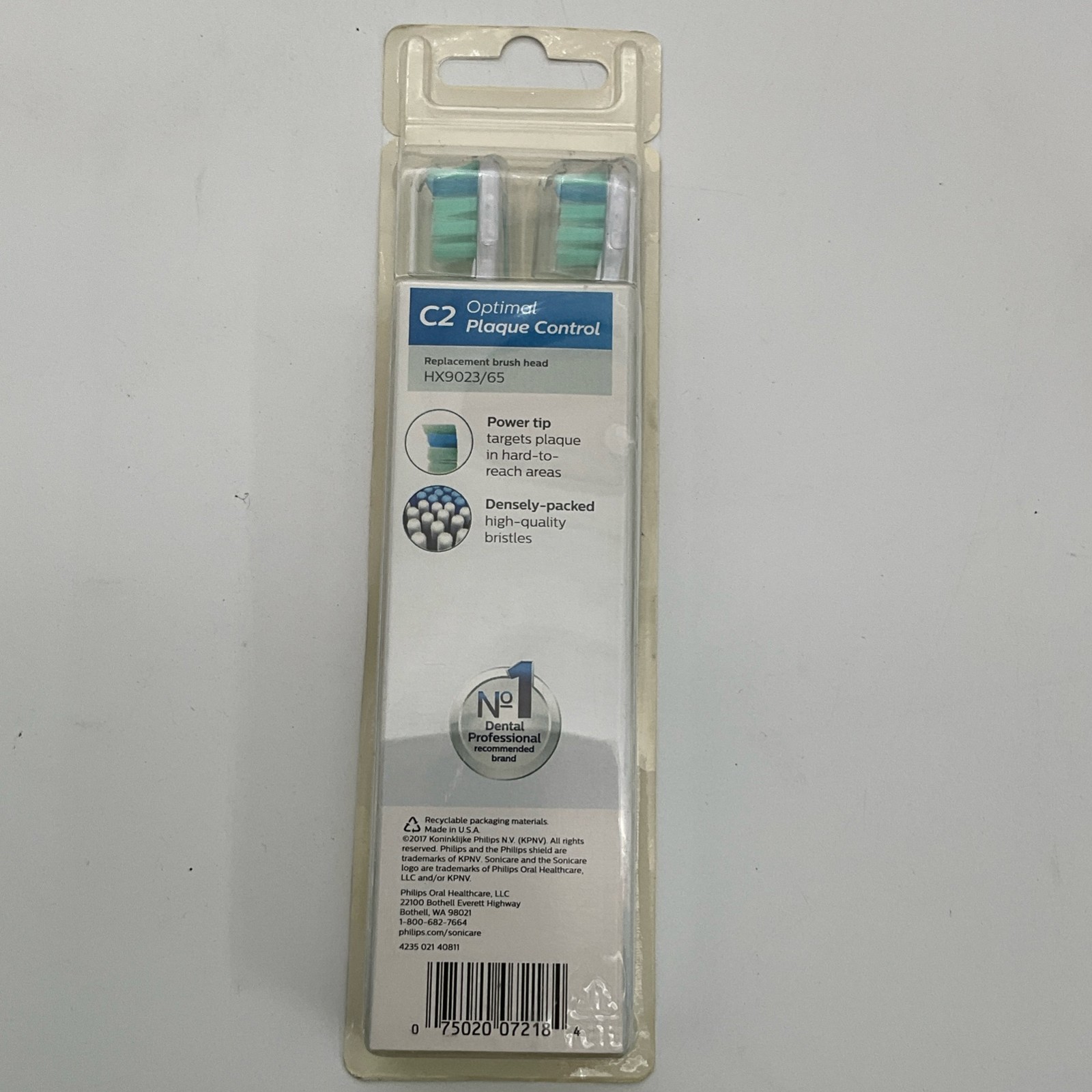 Philips C2 Optimal Plaque Control Medium HX9023/65 3 Brush Heads Per Pack NEW
