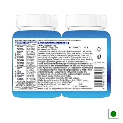 Centrum Men Multivitamin Tablet Multivitamin & Multimineral Supplement – 50 Tabs