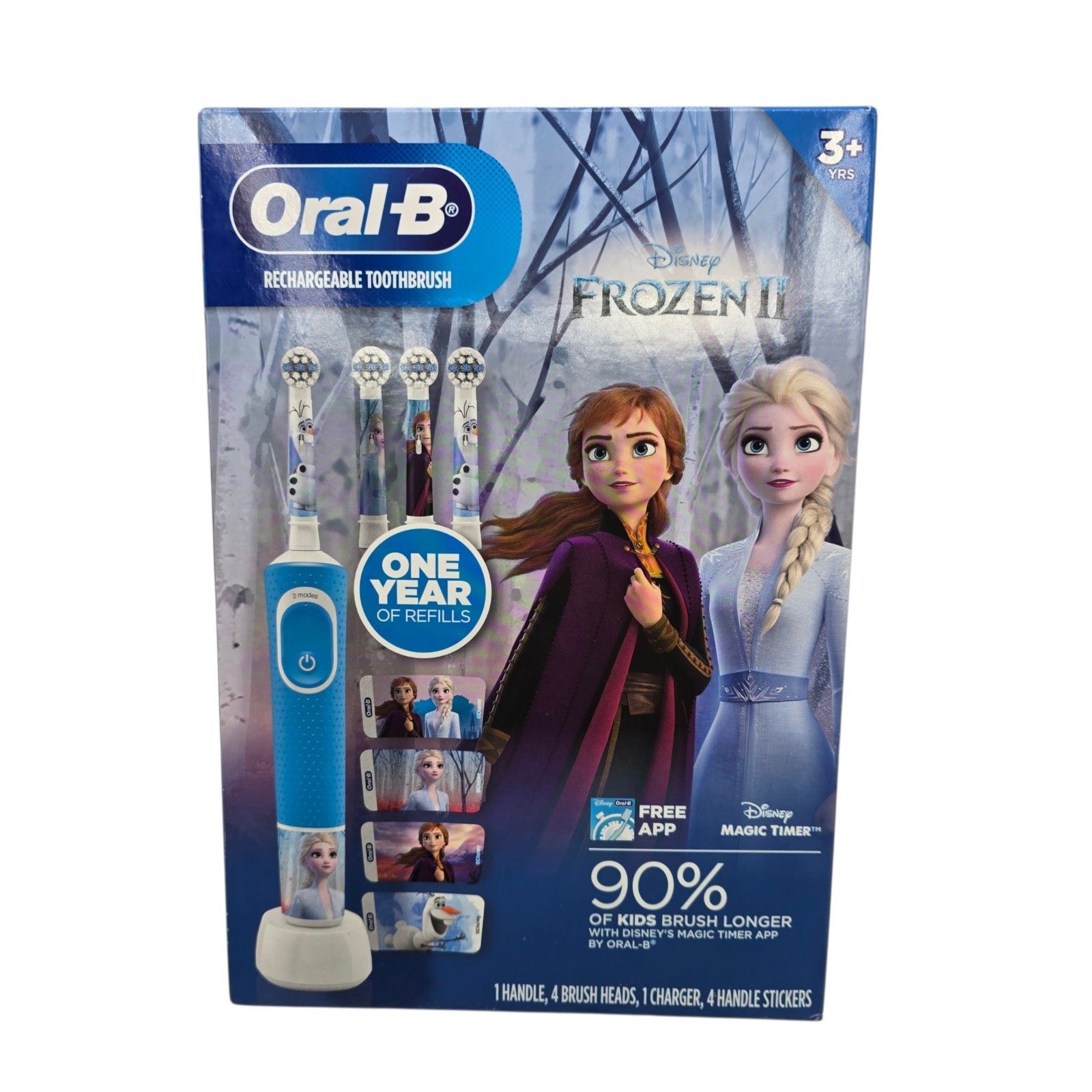 Oral-B Kids 3+ Battery Power Electric Toothbrush Disneys Frozen 2 1 Year Of Refi