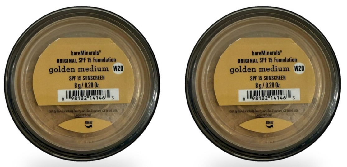 bareMinerals Original Foundation SPF 15 Golden Medium W20 8g x2 Mineral Powder