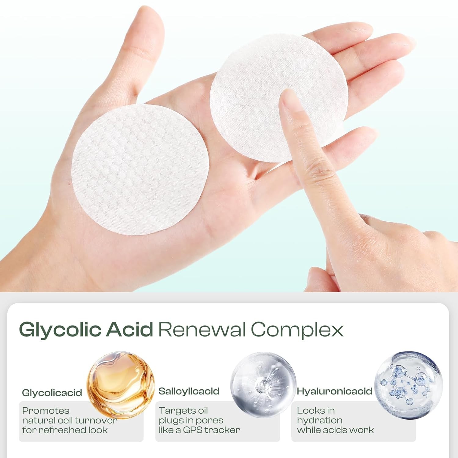 Glycolic Acid Pads 20%: Dual Sided Exfoliating Face 60 Count (Pack of 1)