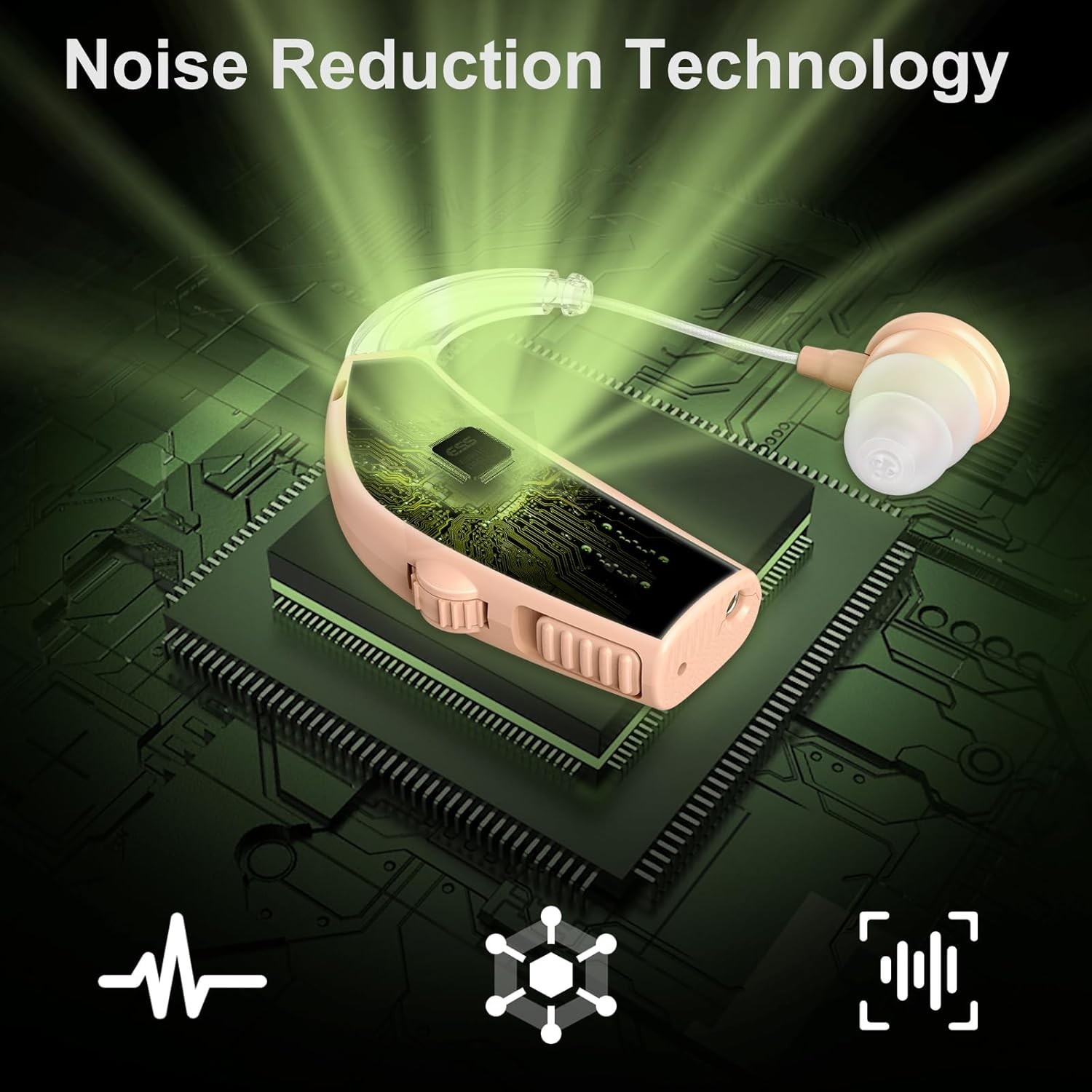 Pair Rechargeable Digital Invisible Hearing Aids Sound Voice Amplifier Mini ITE