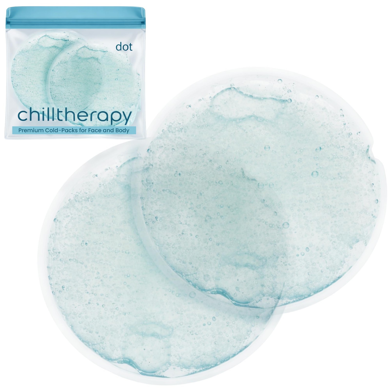 Chilltherapy The Dot Reusable Cooling Gel Ice Pack for Face, Dot, White