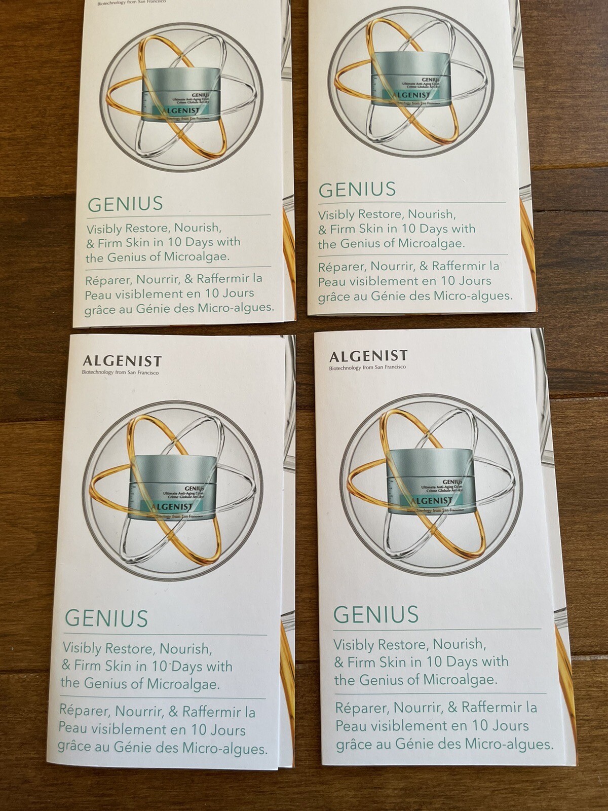 4X 1ml Each Travel Sample Size Algenist Genius Ultimate Anti-Aging Cream