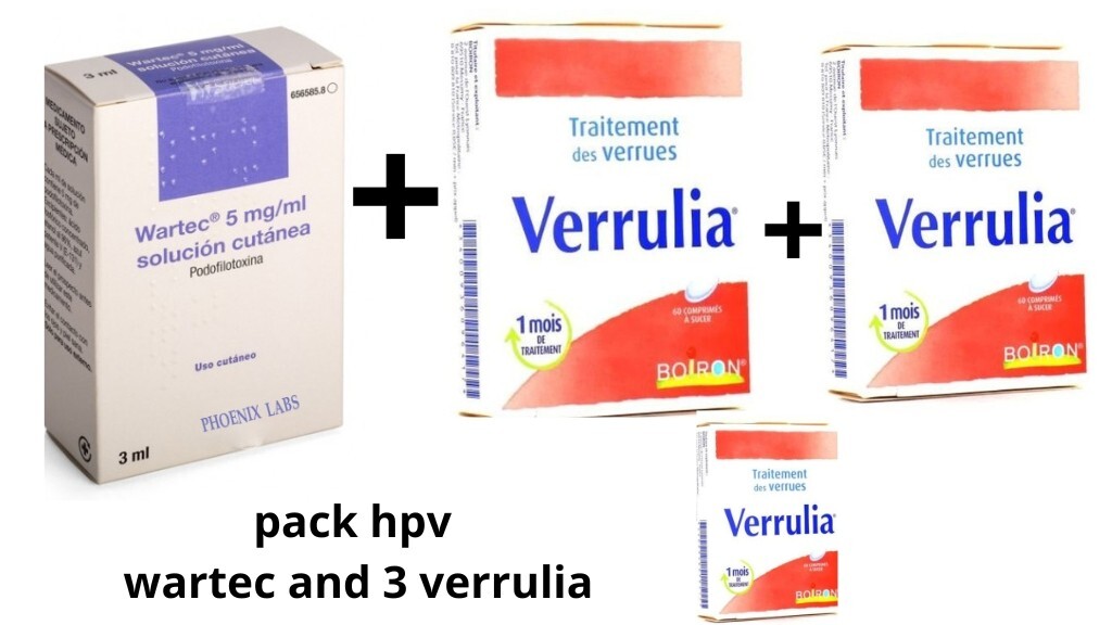 pack hpv wartec solucion and 3 boxes verrulia