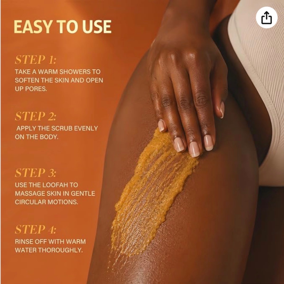 Turmeric Body Scrub with Vitamin C Exfoliating Moisturizing Skin Scrub 11.64oz