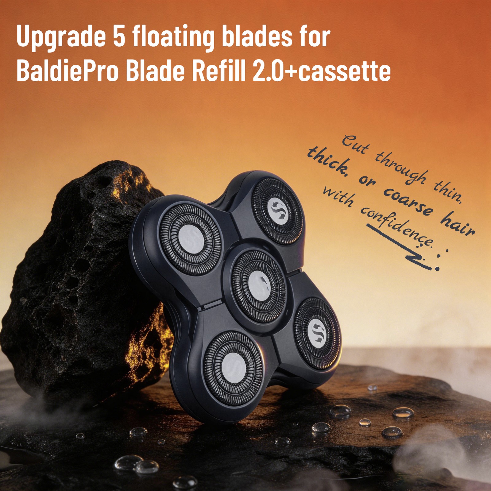 2PACK Replacement Heads Compatible with Groomi BaldiePro Head Shaver