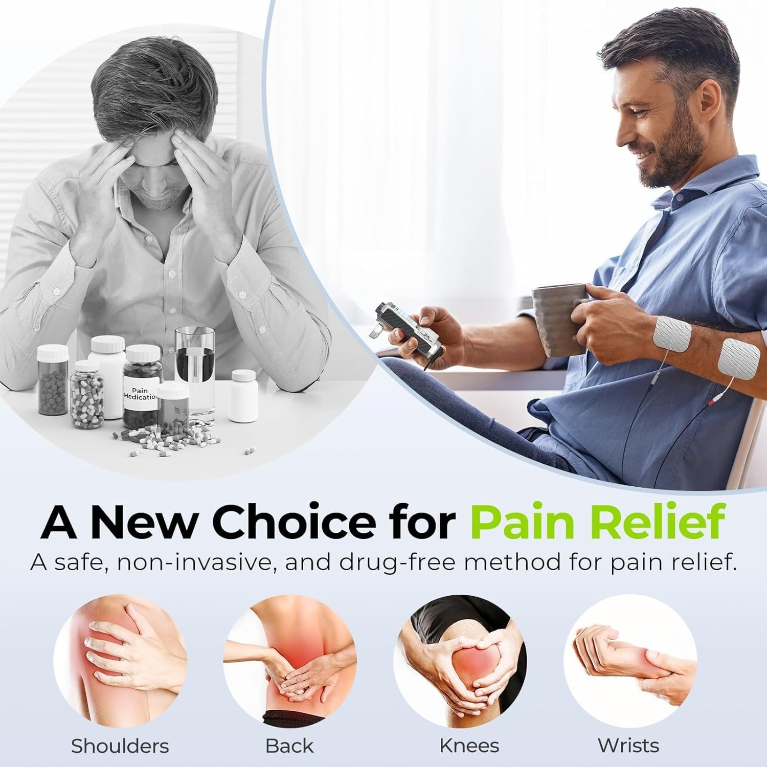 AUVON Rechargeable TENS Unit Muscle Stimulator, FSA HSA Eligible, Digital TEN…