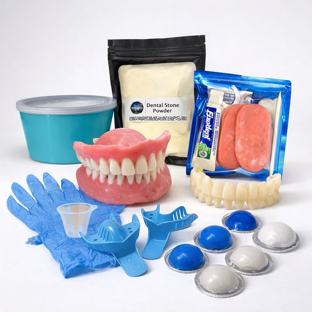 DIY Dental Denture Kit Full Partial Make At Home Missing Teeth A1 A2 A3 USA