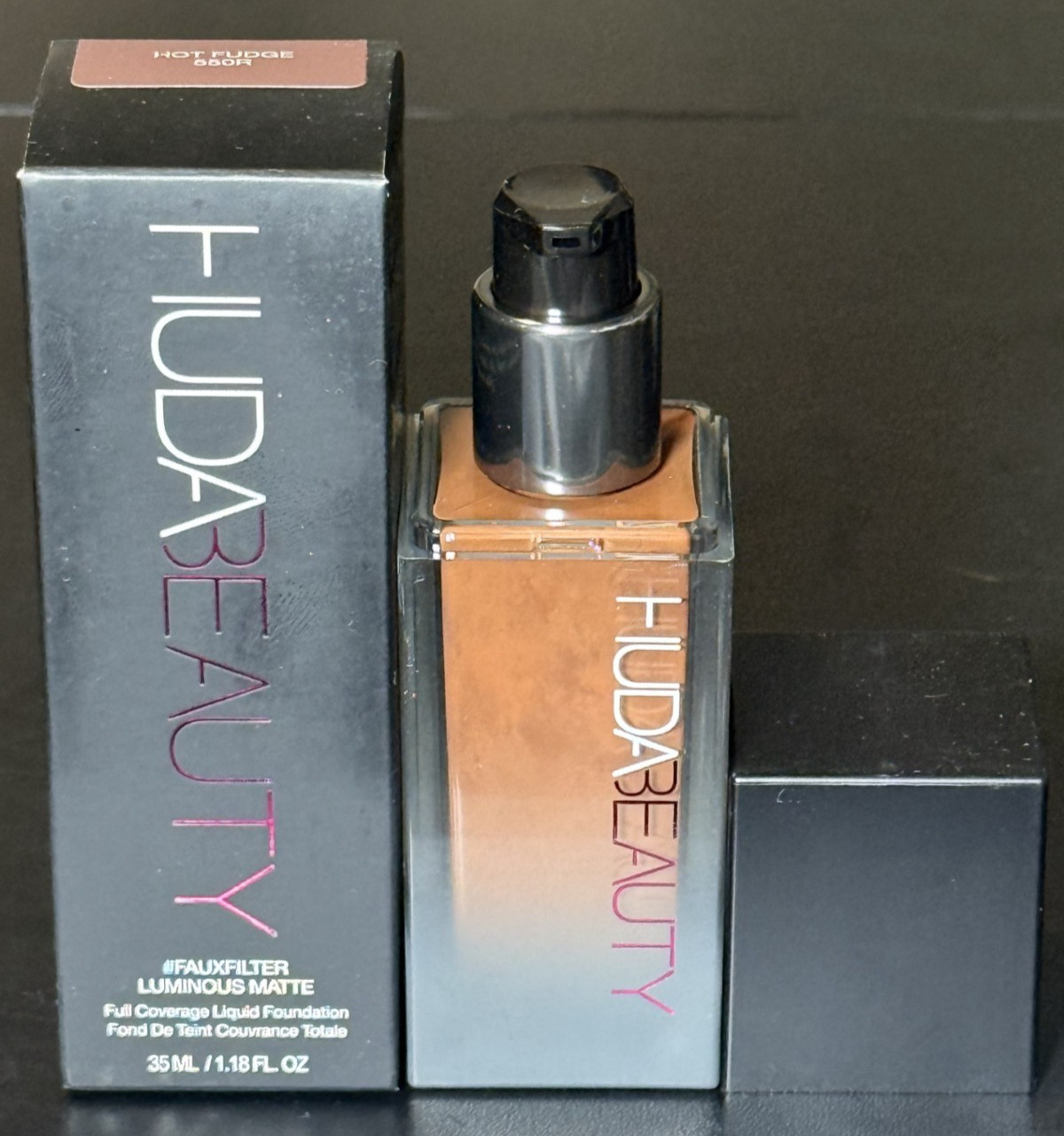 Huda Beauty FauxFilter Luminous Matte Liquid Foundation 1.18 oz ~ HOT FUDGE 550R