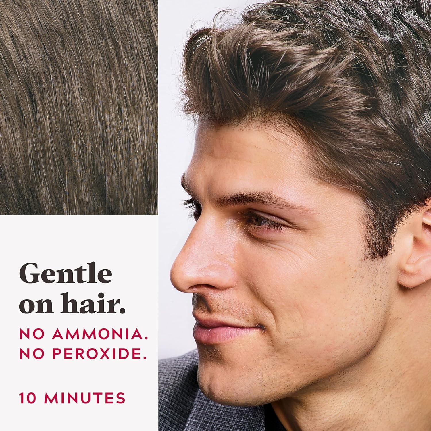 No-Mix Easy Comb-In Color Mens Hair Dye – Lasting Gray Coverage in Medium Brown