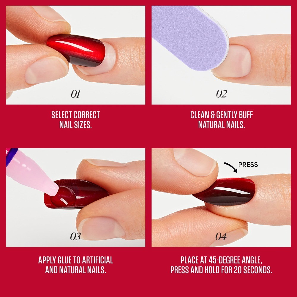(4 pack) by Kiss French Tip Press On Nails, ‘Infinite’, White, Short Squoval