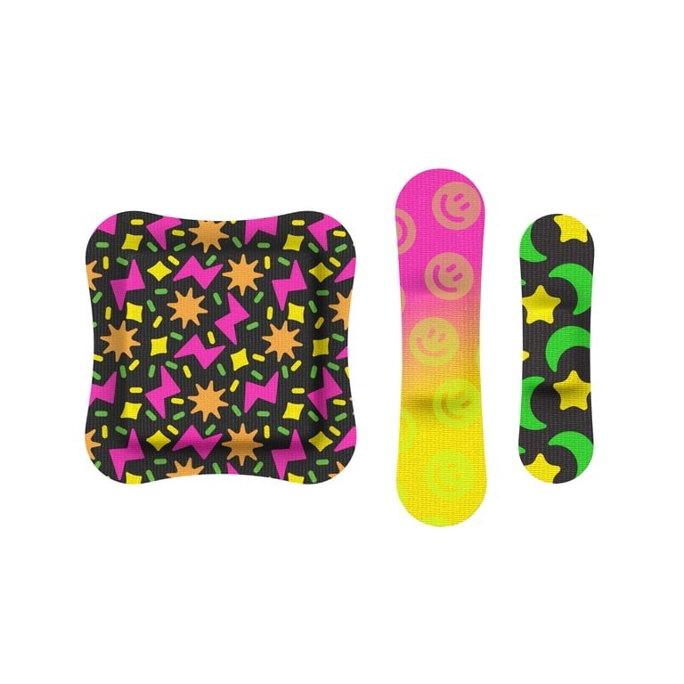 Glow in the Dark Bandages Flex Fabric Assorted Sizes Kids First Aid 50 Count