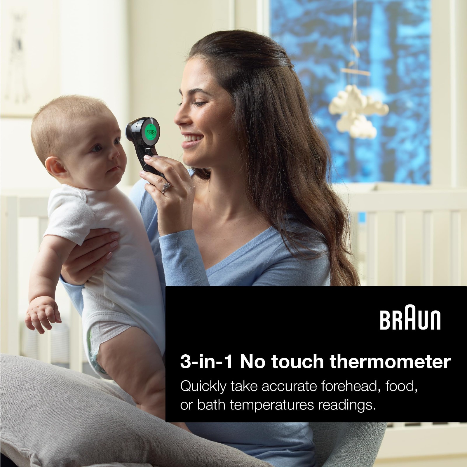 Braun Sensian 7 3-in-1 Non-Contact Forehead Thermometer, Black