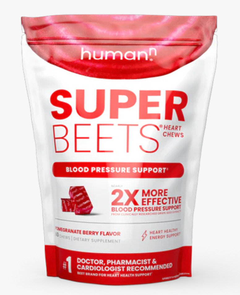 Superbeets Heart Chews C Nitric Oxide & Blood Pressure Support C 60 Count,