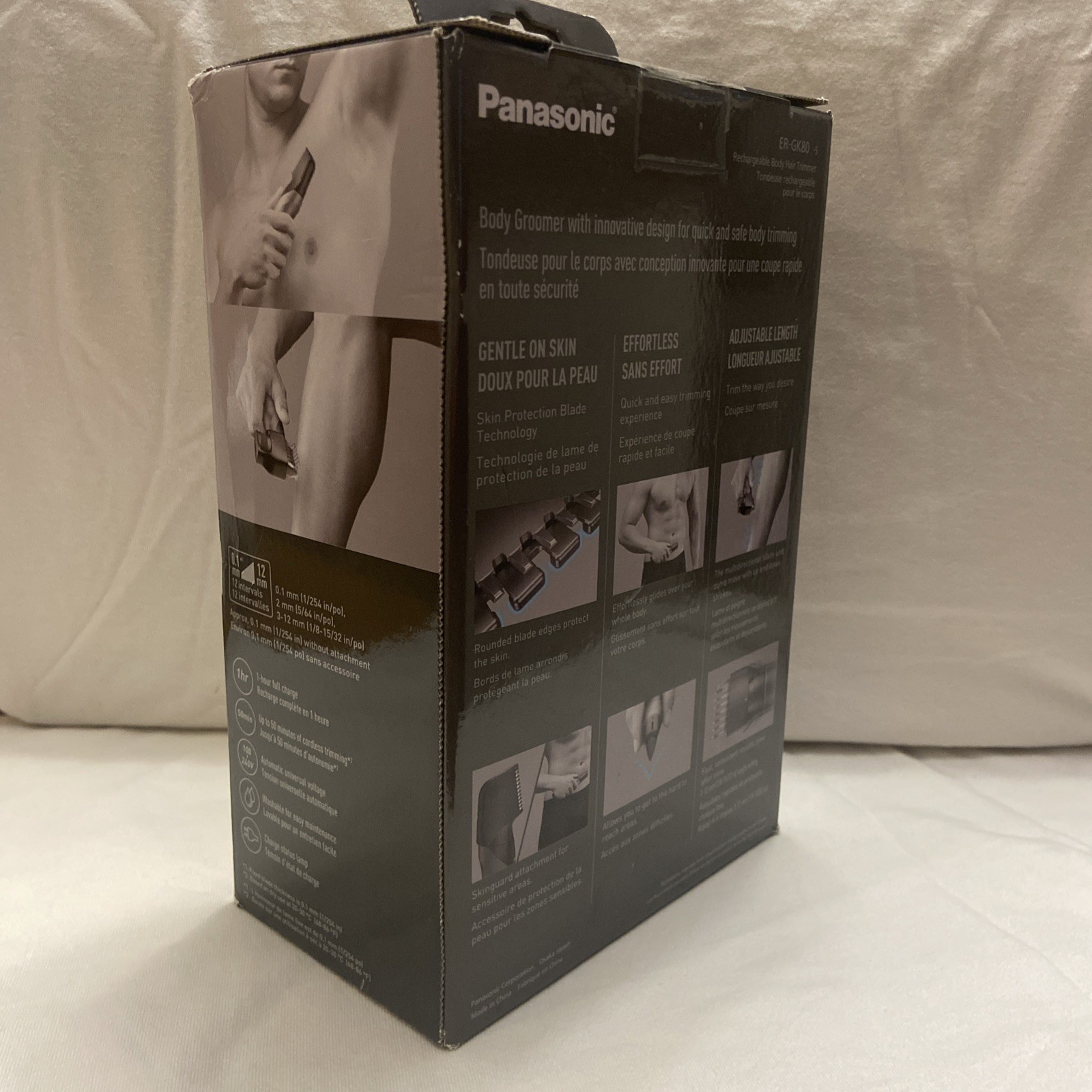 Panasonic Body Groomer ER-GK80-S Wet Dry Cordless Shaving Trimmer Black W/Case