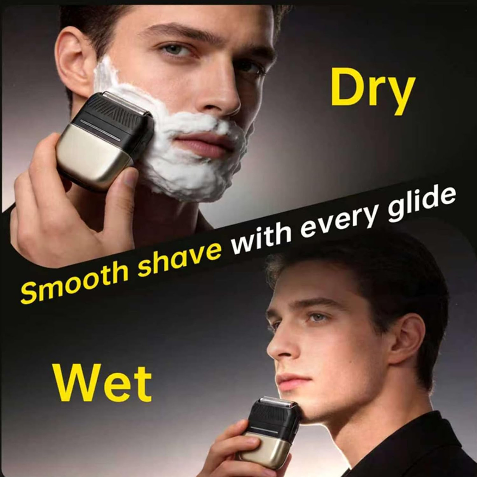 Men’s Electric Shaver Portable Foil Razor 3 Floating Blades USB C Rechargeable