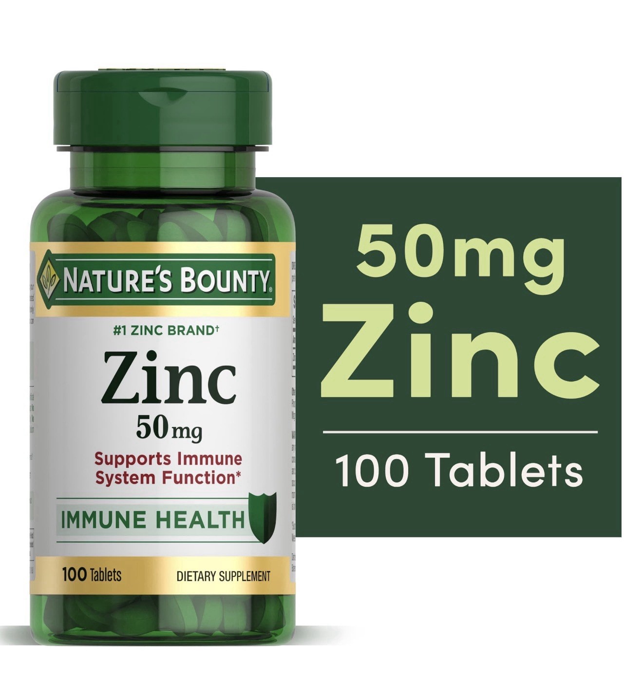 Nature’s Bounty Zinc Supports Immune Health 50mg 100 ct Caplets