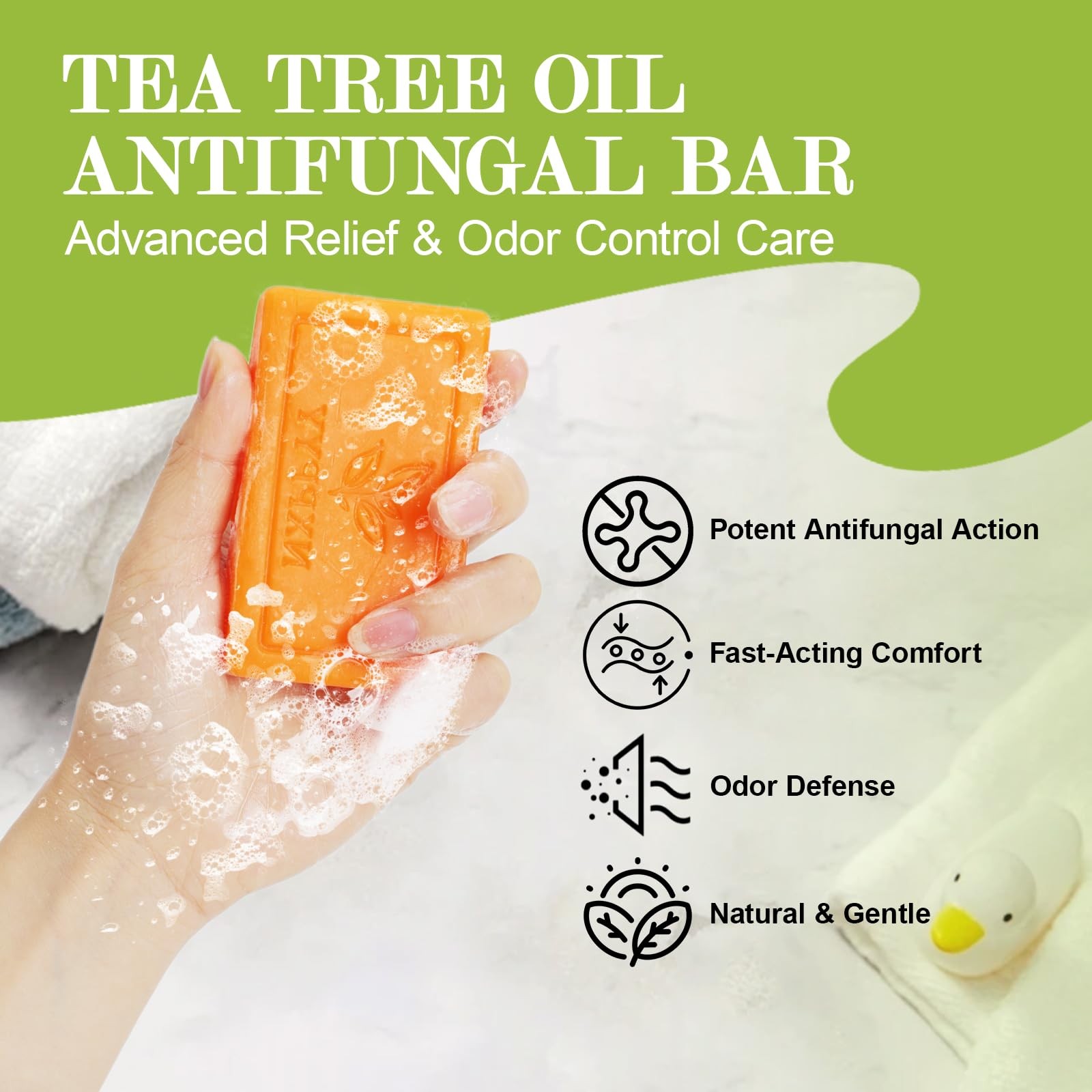 Antifungal Soap Tea Tree Oil Body Face Wash Acne Folliculitis 3Bars 8.46oz
