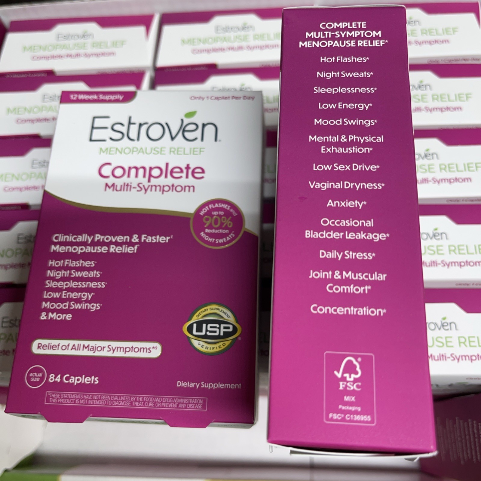 Estroven Complete Multi-Symptom Menopause Relief, 84 Caplets (EXP 07/27 )