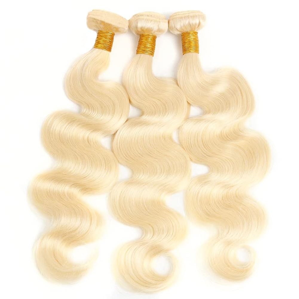 Brazilian 613 Golden Blonde Human Hair Weave Virgin Remy Sew In Body Wave