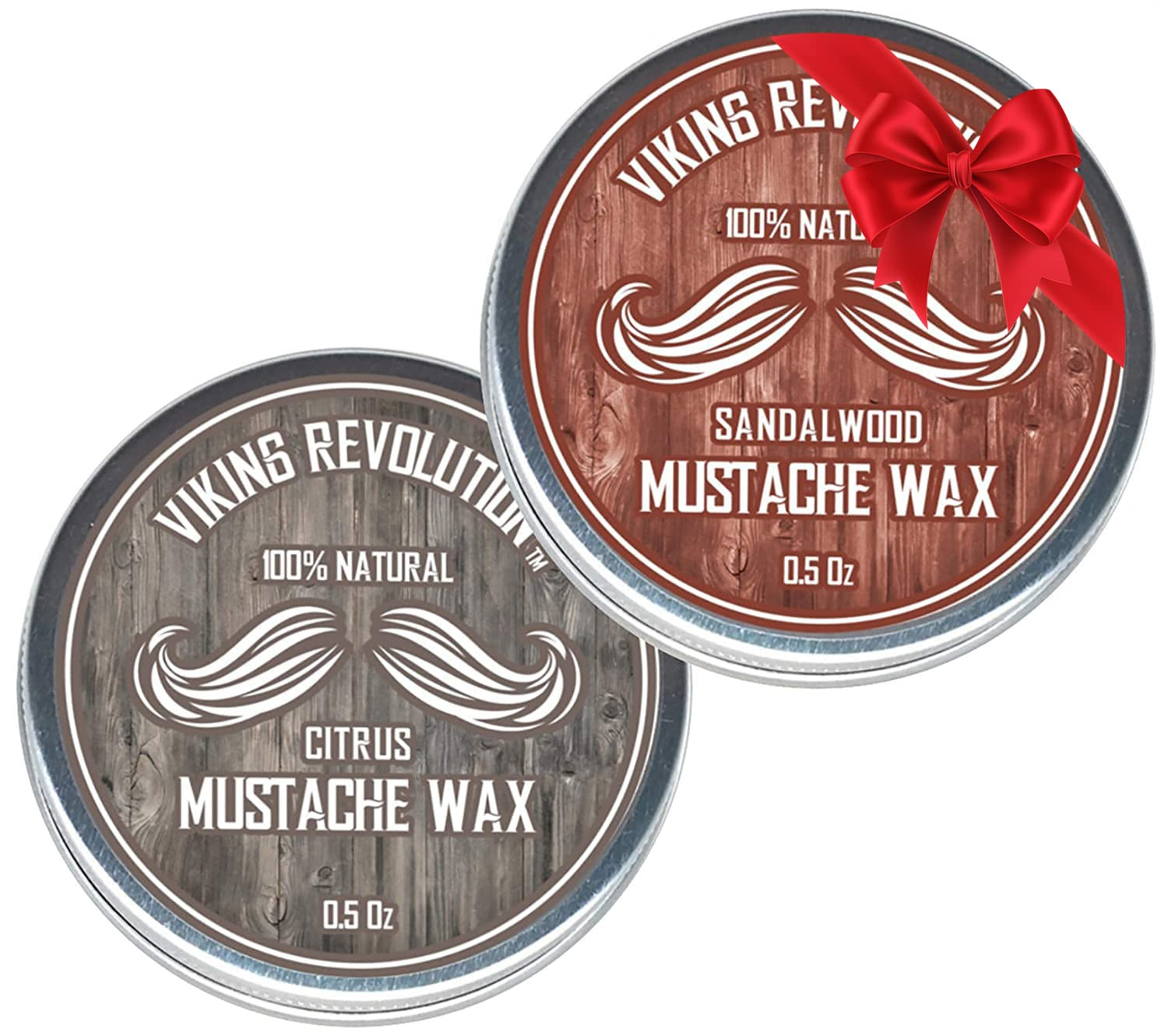Mustache Wax 2 Pack – Beard & Moustache Wax for Men – Strong Hold Helps Train Ta