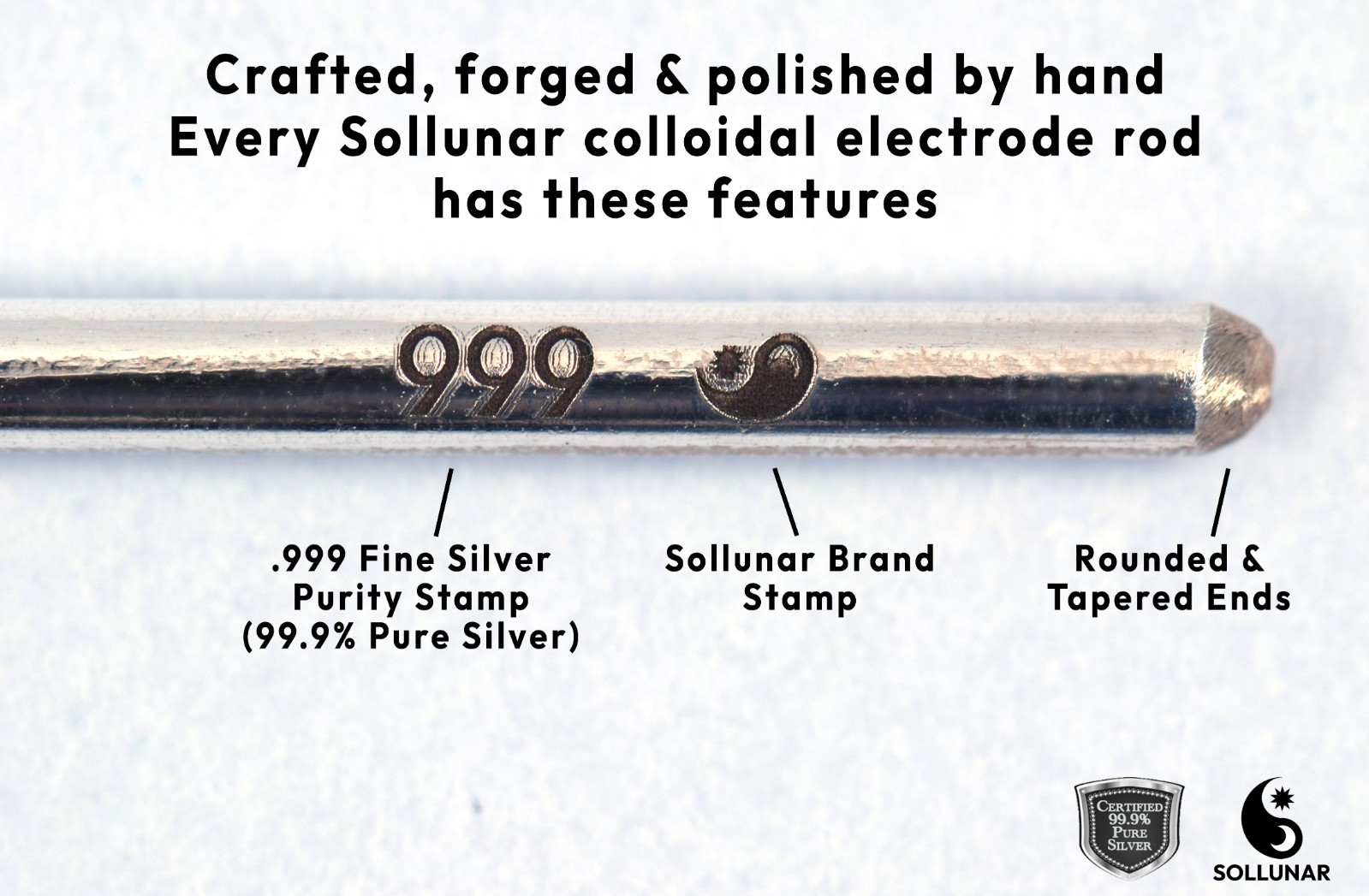 999 Fine Silver Colloidal Electrode Rods – 14 gauge diameter, 4 Inch length