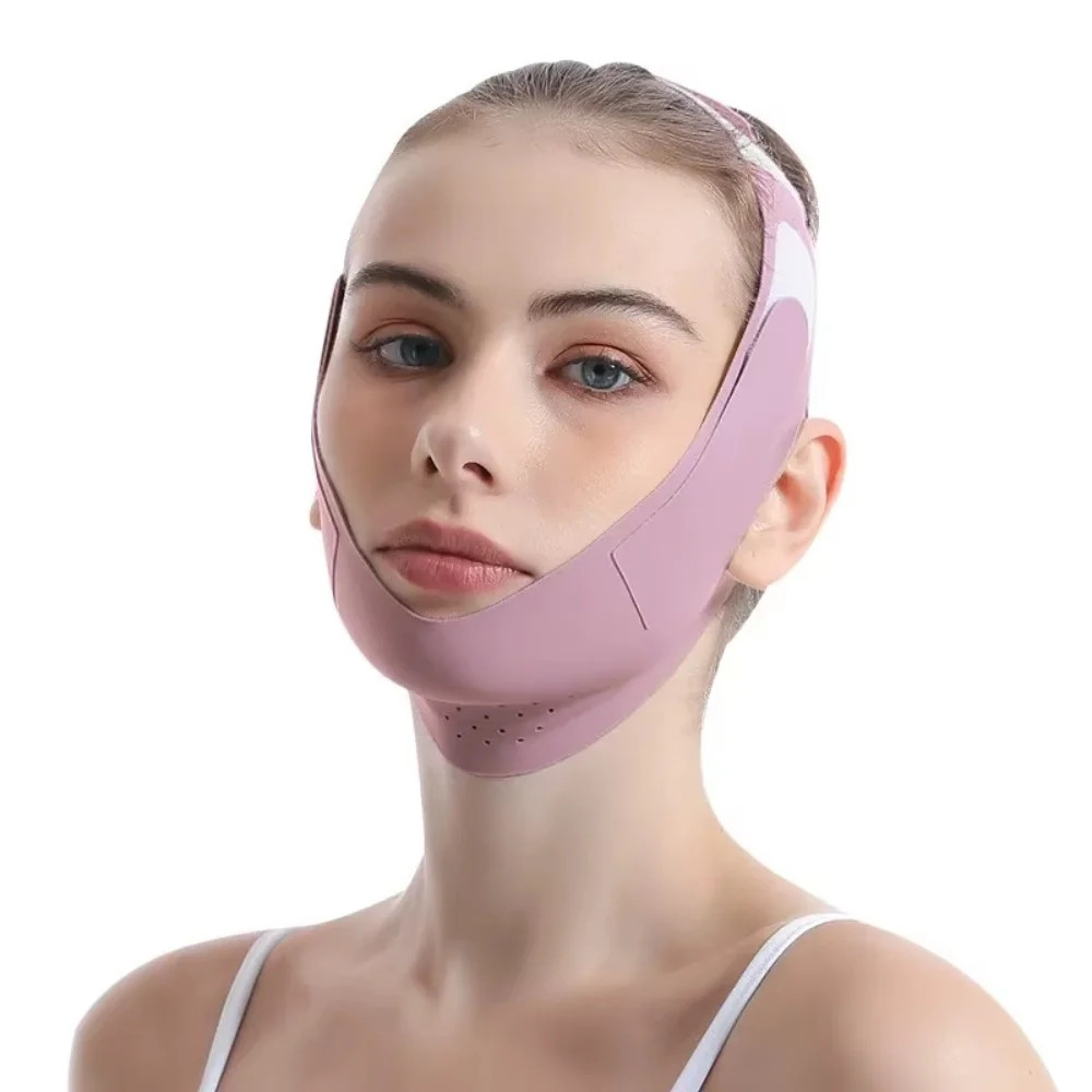 Adjustable Reusable V-shape Face Lift Band Breathable Facial Slimming Strap Doub