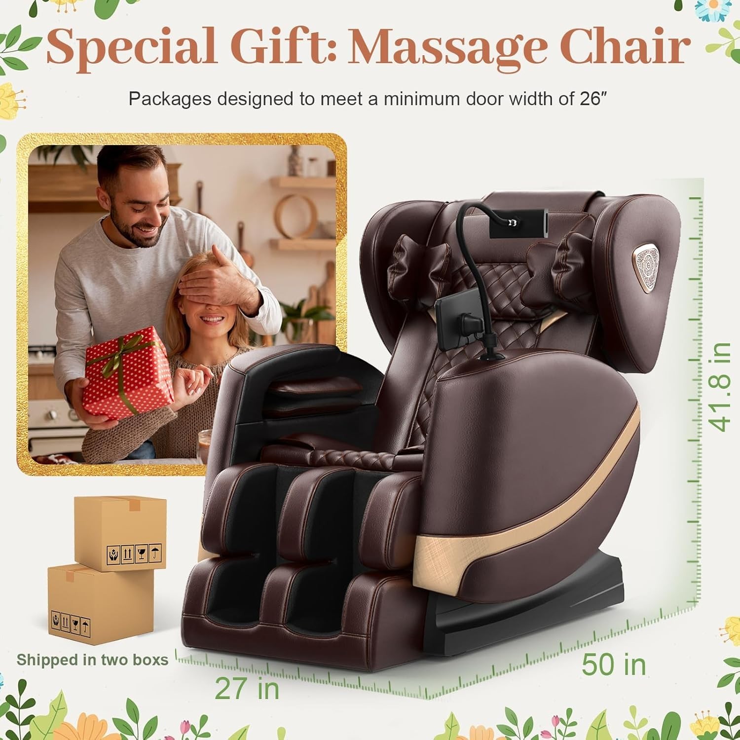 FURNIMAT 2026 Massage Chair Full Body, Zero Gravity Massage Chair with 10 Fix