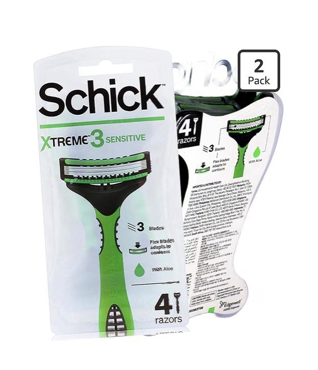 2-Pack Schick XTREME3 SENSITIVE Men’s Disposable Razors 4 Count Packs New