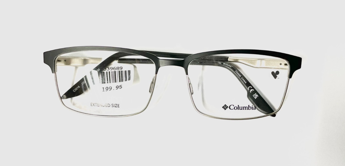 Columbia Eyeglass Frames C3016 002 Black Silver (Chipped Paint) 59-17-150