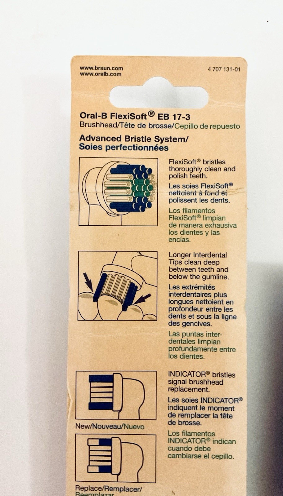 ORAL-B FLEXISOFT REPLACEMENT BRUSH HEADS #EB17-3 FOR POWER TOOTHBRUSH LOT OF 3