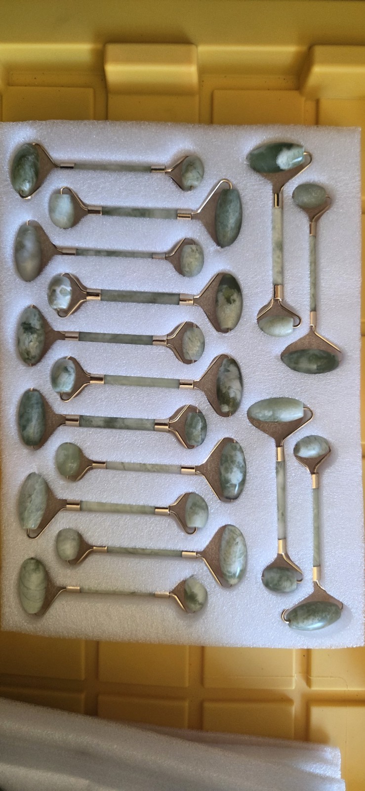 45!! Jade Face Massage Roller Green Rolling Bulk Lot 2-Head Handheld Lightweight