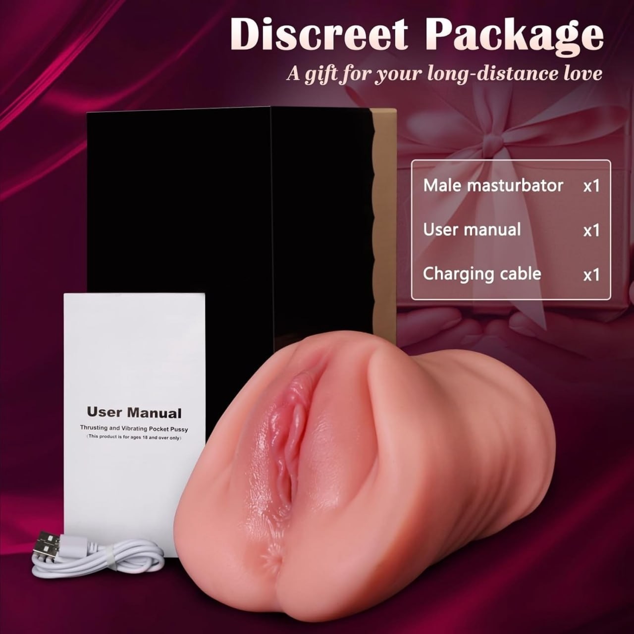 App Controlled Automatic Thrusting Male Masturbator Vibrating Pocket Toy