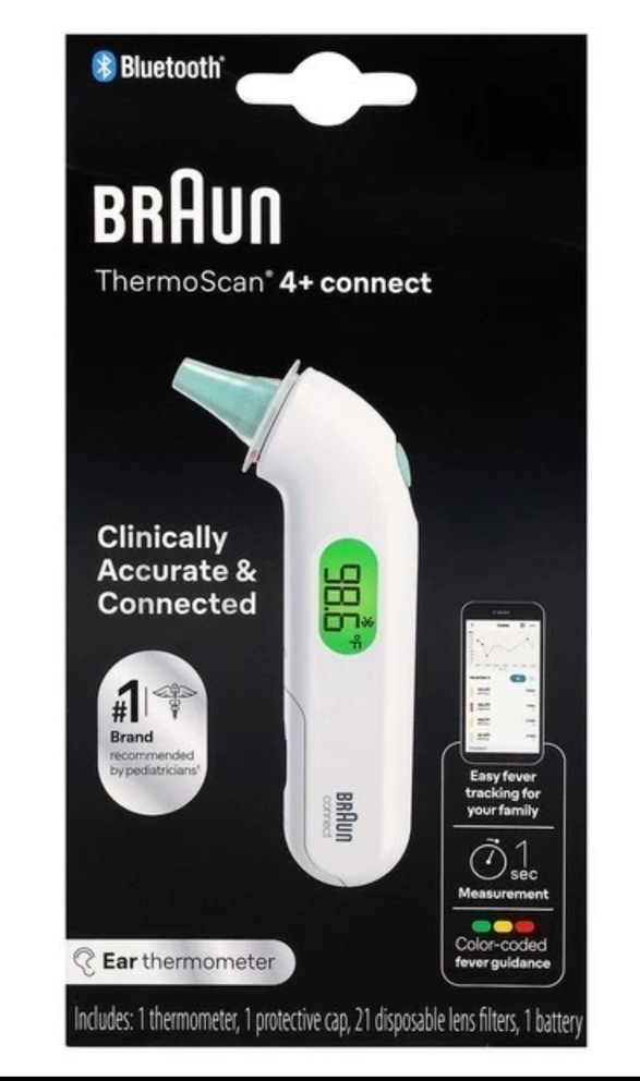 Braun ThermoScan 4+ Connect Ear Battery Health Thermometer OB NEW
