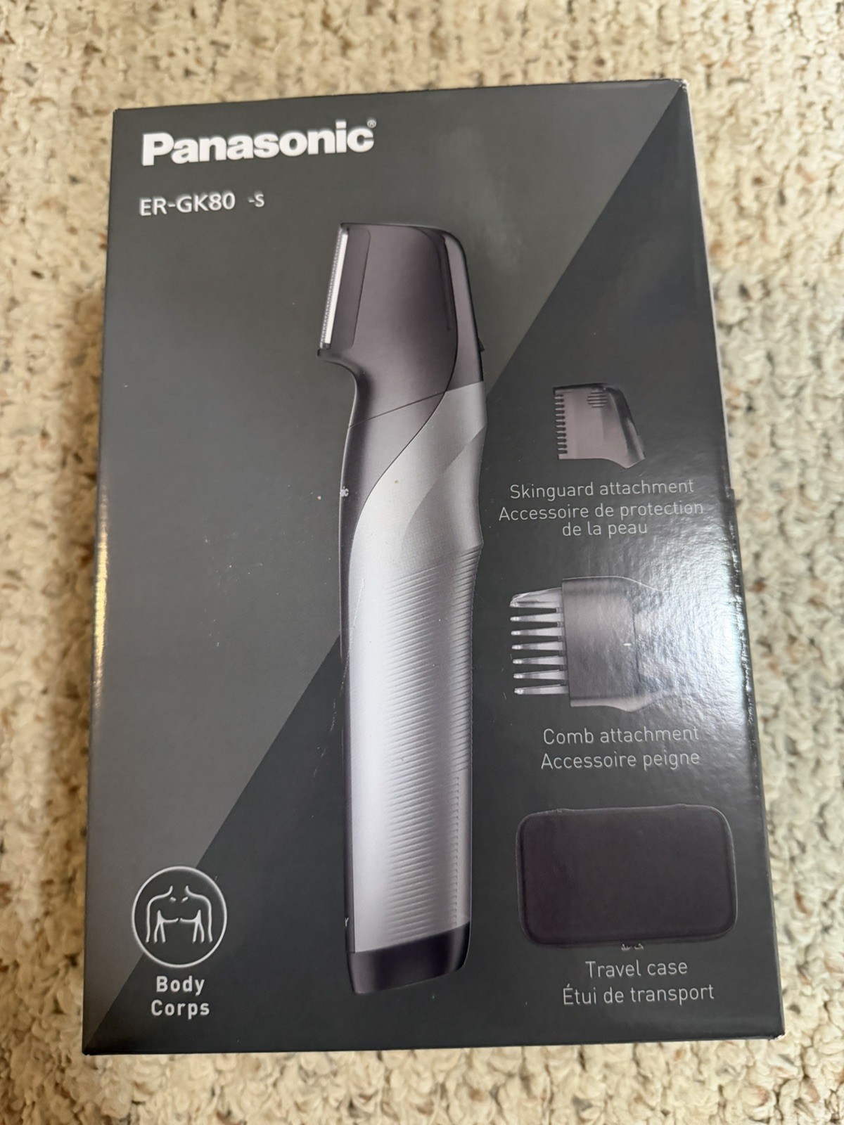 Panasonic ER-GK80-S Body Groomer Trimmer Wet Dry Cordless Travel Case Sealed