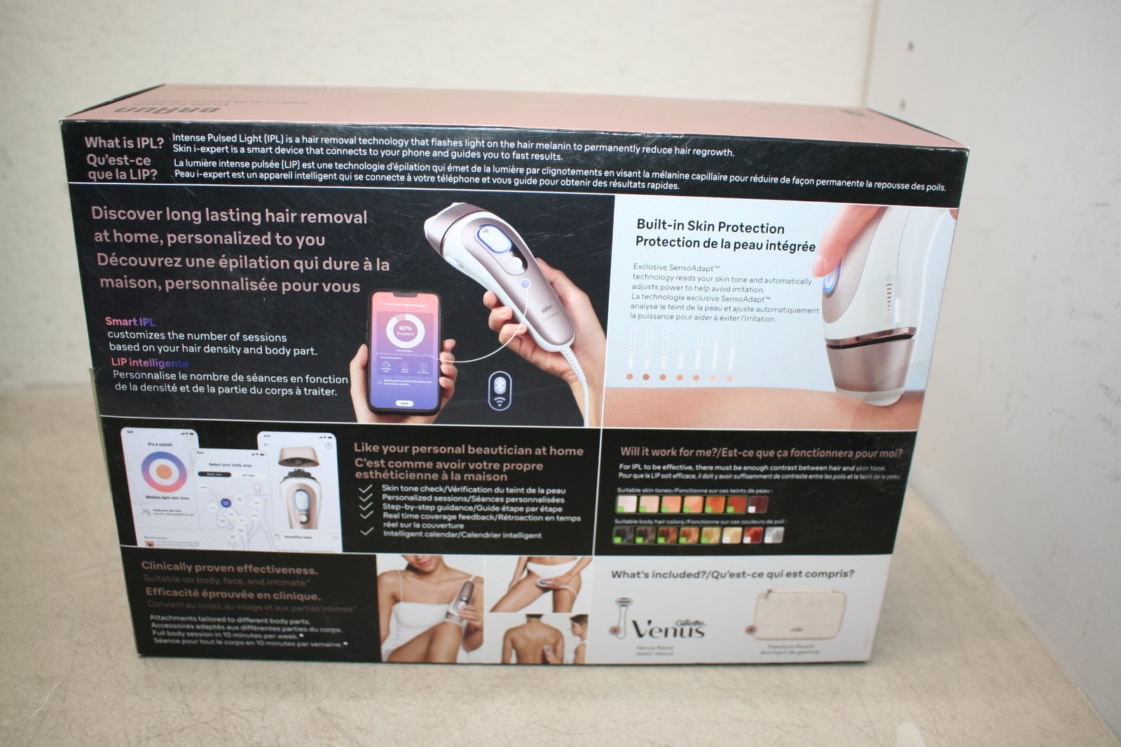 Braun Skin i-Expert Smart IPL Hair Removal Device App Guided 2 Heads Case 6036