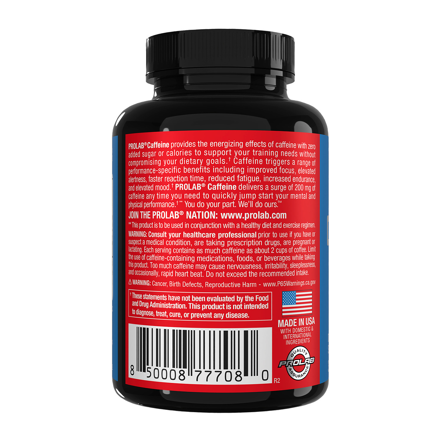 Prolab Caffeine Tablets 200mg – 300ct. | Energy Support, Helps Enhance Endurance