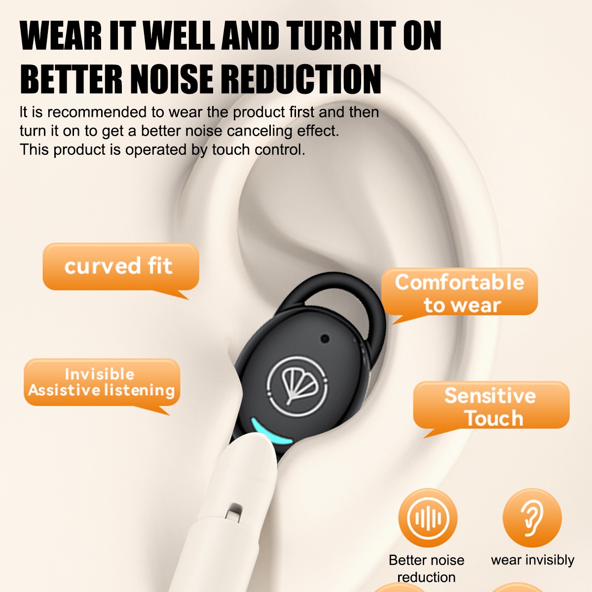 Pair Rechargeable Digital Invisible Hearing Aids Mini ITE Sound Voice Amplifier