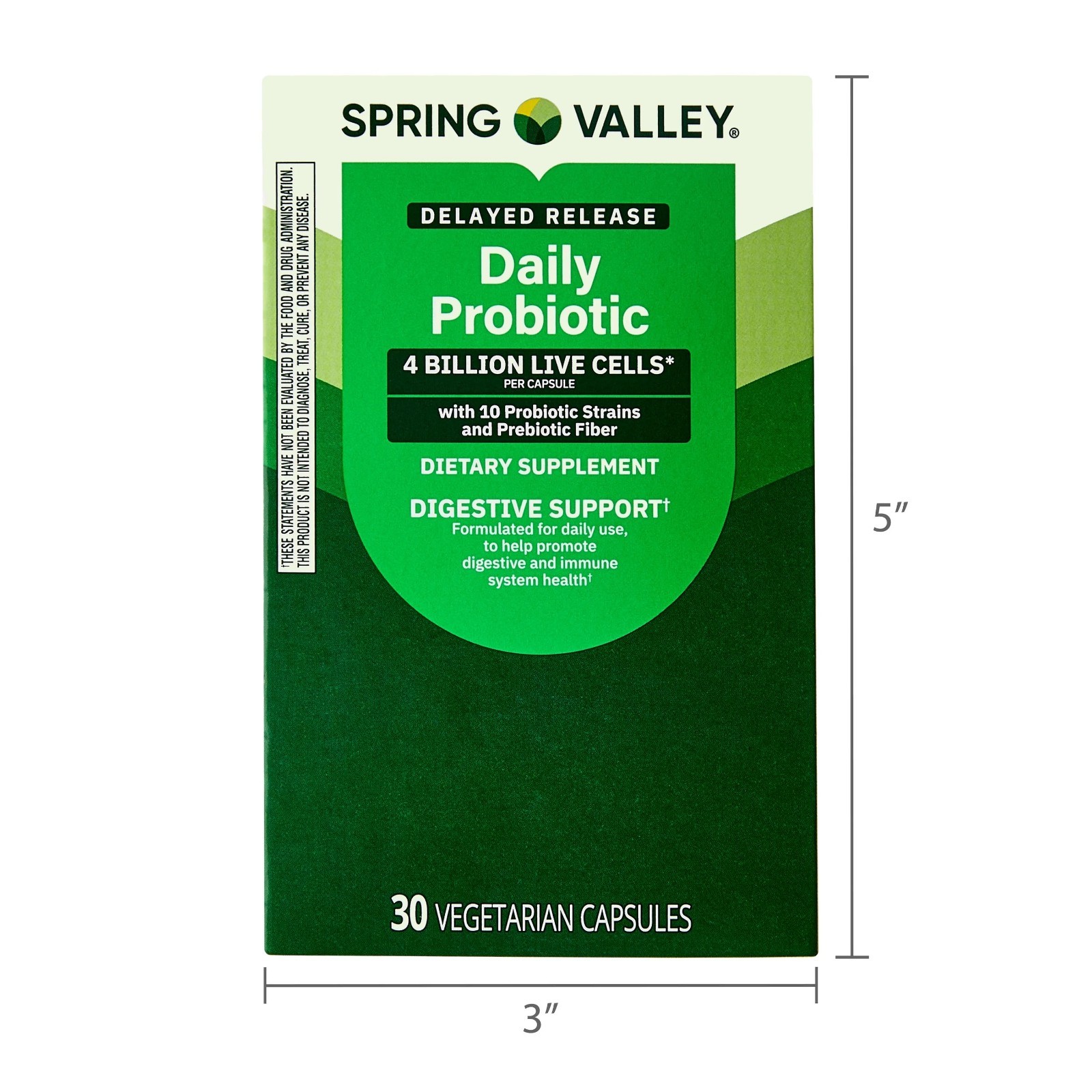 Spring Valley Daily Probiotic Delayed Release Capsules for Digestive Health, 4 B