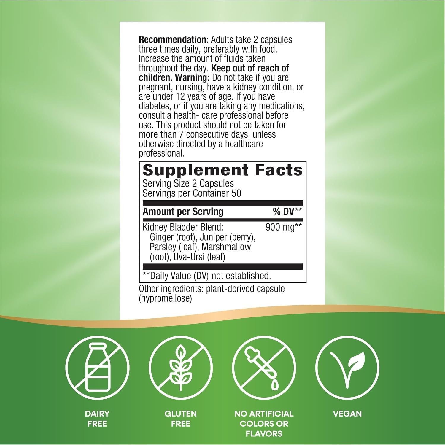 Kidney Bladder Blend Capsules – 900mg, 100 -Friendly Capsules