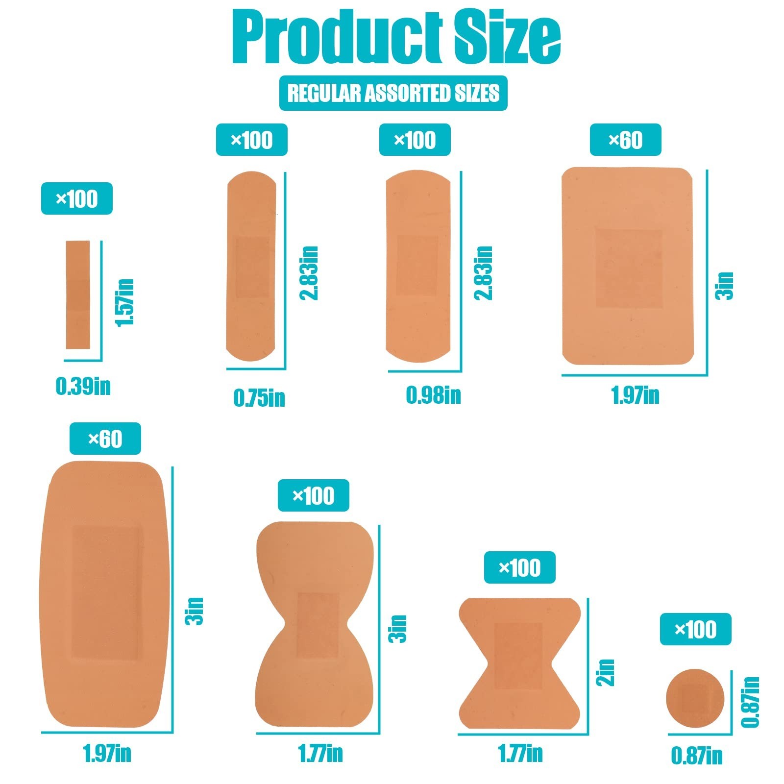 720 Pcs Assorted Flexible Adhesive Bandages – Waterproof Variety Pack for Wound