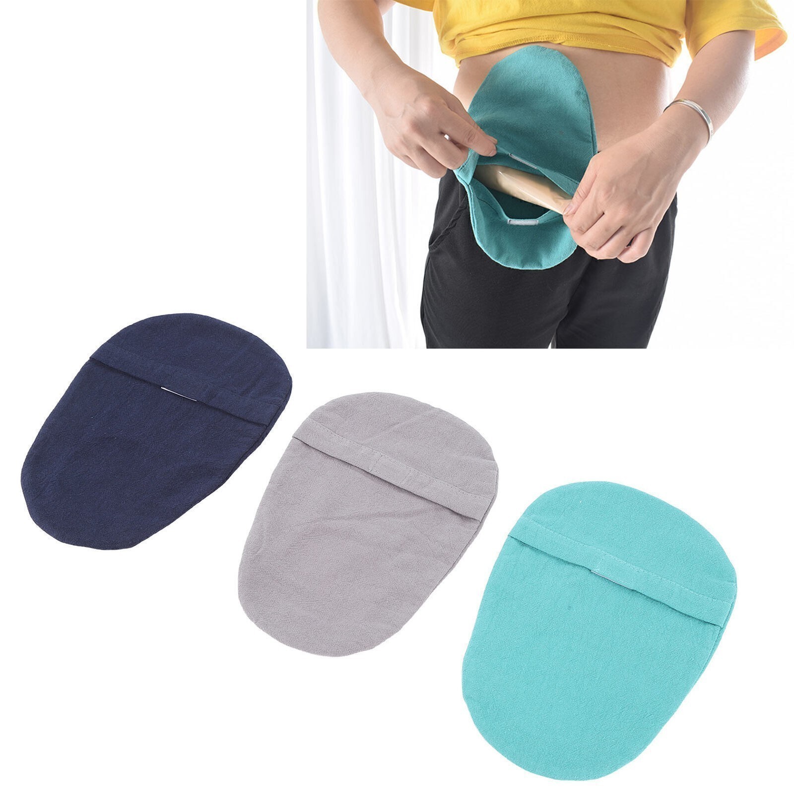 3pcs Ostomy Bag Cover Washable Colors Dust Proof Mixed Detachable Protective