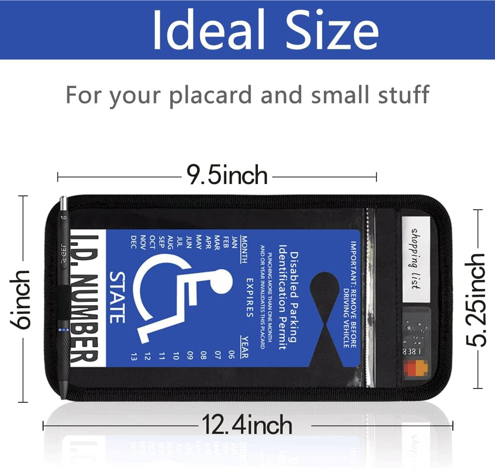 Handicap Placard Holder for Auto 1 PCS Black Visor Placard Holder Handicap Pla